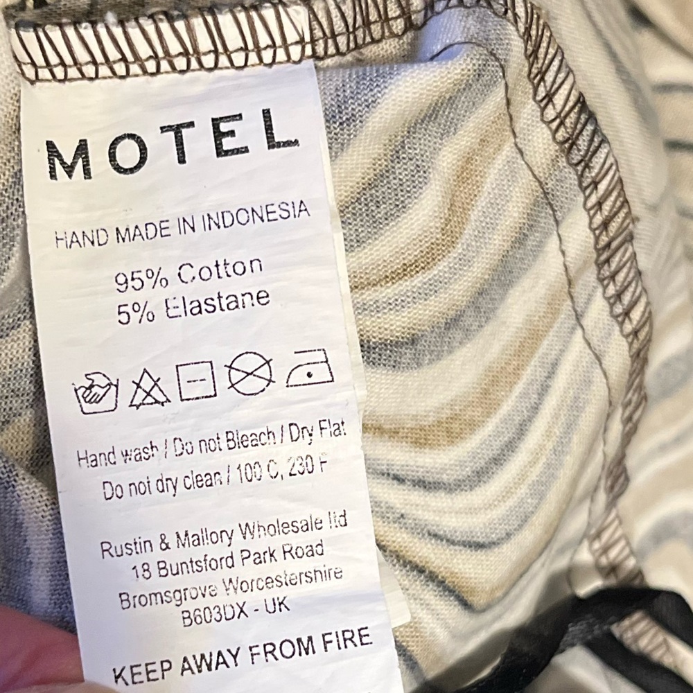 MOTEL ROCKS Denim Size:S Zoven Ripple Swirl High Waist Trouser Pants - Picture 6 of 12